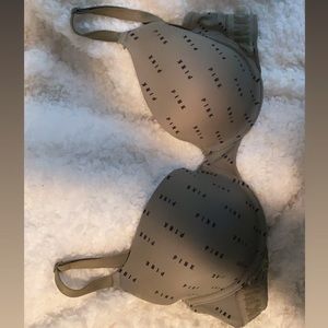 dark green pink push up bra